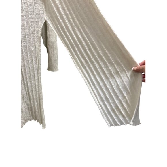 Free People Ribby Rib Maxi Cardigan White Size XS Beach Coastal Minimalist Linen - Picture 10 of 16